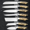 Handmade J2 Steel 7 Piece Chef Knife Set – Professional Kitchen Knives with Engraved Bone Handles – Custom Cooking Gift Set