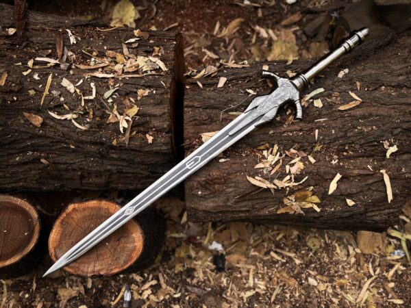 Premium steel Dark Souls replica sword displayed outdoors