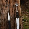 Detailed steel blade of handmade Anduril sword replica