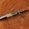 Handmade Damascus Folding Pocket Knife – Camel Bone & Rosewood Handle EDC Knife – Custom Hunting Knife Gift for Men