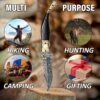 Handmade Damascus folding knife for camping, hiking, hunting, and gifting.