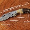 Handmade Damascus Folding Pocket Knife – Camel Bone & Rosewood Handle EDC Knife – Custom Hunting Knife Gift for Men